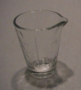 Antique Glass Medicine Cups with Dose Measure Marks