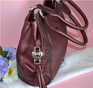 Brighton Melania Satchel Plum Color Shoulder Handbag $350
