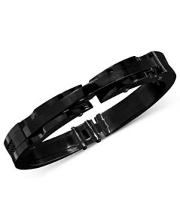Mens Stainless Steel and Black Ion Plated Stainless Steel Bracelet