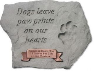 Dogs Leave Paw Prints   Engravable Memorial Stone   