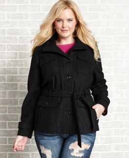 Dollhouse Plus Size Jacket, Single Breasted Belted