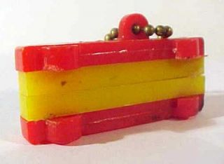 Vintage Mechanical Servants Keychain Plastic Race Car Puzzle