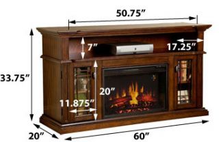 Wallace 26 Cherry Media Console Electric Fireplace Cabinet Mantel