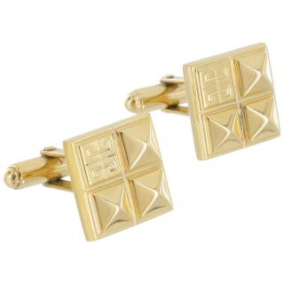 Givenchy Cufflinks Mens New Jewelry Square Gold Plated Cuff Links