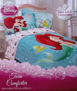 Little Mermaid Sea Friends Twin Comforter Sheets Extra PC 5pc Bedding