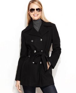 Nautica Coat, Double Breasted Belted Wool Blend   Womens Coats   