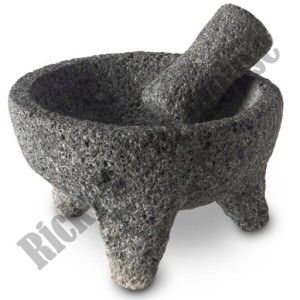 Molcajete Authentic Mexican Guacamole Grinder Lava Rock Stone Mortar