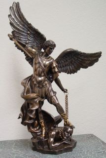 Archangel St Michael Fighting Lucifer Statue Figurine