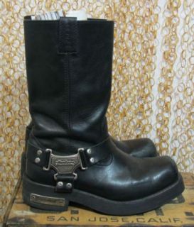 Harley Davidson Mens Black Leather Harness Motorcycle Boots Sz 8 5 41