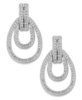 Eliot Danori Earrings, Silver Tone Large Open Cut Crystal Teardrop