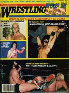Hulk Hogan Billy Jack Wrestling USA Magazine 1984 Fall David Von Erich