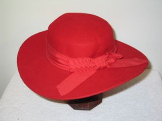 Red Wide Brim Hat w Bow Michael Howard Mr Charles Awesome