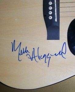 Merle Haggard Autographed Copley Acoustic Guitar Wood