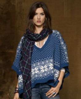 Denim & Supply Ralph Lauren Sweater, Dolman Sleeve Fair Isle Poncho