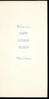 Michael Rennie Beautiful Still Life Vintage Original Christmas Card