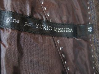 891 Gene Par Yukio Mishiba Tweed Coat 48 EU 38 US Atrium NYC Italy