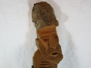  Folk Art Wood Hand Carved Faces Wall Hanging Signed Michalak