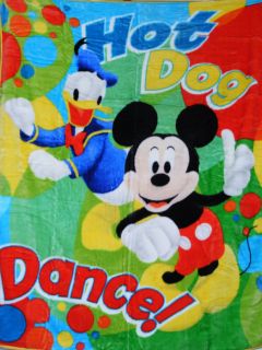 Mickey Mouse and Friends Hot Dog Dance 60 x 80 Huge Throw Soft Super