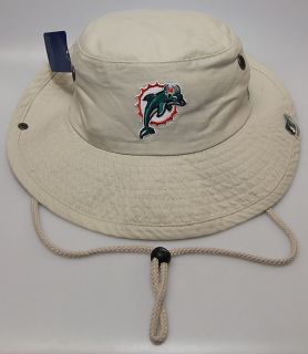 Miami Dolphins Beige Fishing Bucket Hat w/ Embroidered Logo by Reebok