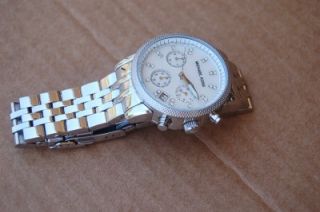 Michael Kors Womans Stainless Steel MK5020 Silver Crystals Watch
