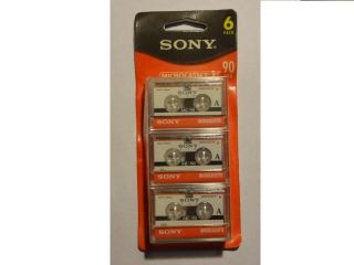Sony 6MC90L 90 Minutes 6 Pack Microcassette Dictation Tapes