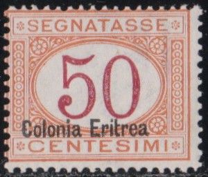 Italian Colonies Eritrea 1920 Postage Due 50c overprinted MNH