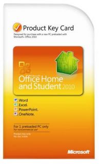 New Microsoft Office Home and Student 2010 PKC 1 User