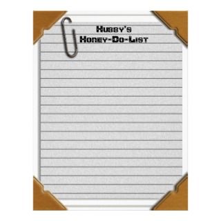 Hubbys Honey Do List Letterhead Stationery