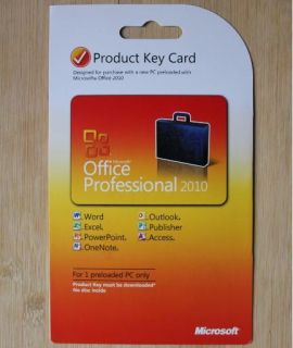 Microsoft Office 2010 Professional Product Key Card New MS Office 2010