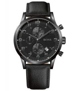 Hugo Boss Watch, Mens Chronograph Black Rubber Strap 1512639   All