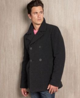 Calvin Klein Coat, Wool Blend Peacoat   Mens Coats & Jackets