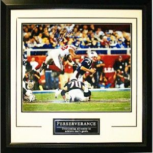 Michael Strahan Autographed SB XLII Leap Framed Steiner