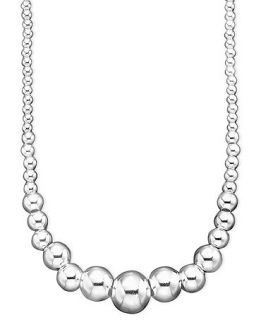 Giani Bernini Sterling Silver Necklace, Graduated Bead   Necklaces
