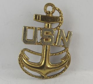 Sterling Silver Gold Flash U s N Navy Military Anchor Pin Medal