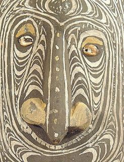 SPIRIT MASK W/ EXTENDED TONGUE MIDDLE SEPIK RIVER PAPUA NEW GUINEA