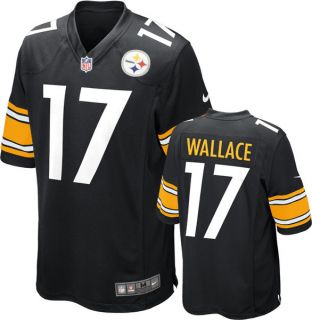 Mike Wallace Jersey Home Black Game Replica #17 Nike Pittsburgh