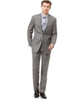 Bar III Suit, Light Grey Twill Slim Fit   Mens Suits & Suit Separates