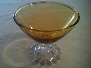 Amber Anchor Hocking Boopie Pattern Glass and Sherbet Dish