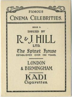 Milton Sills 1932 Hill Series D Movie Star Tobacco Card