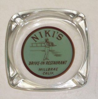 Ashtray Nikis Drive in Restaurant Millbrae Calif Nice Graphics