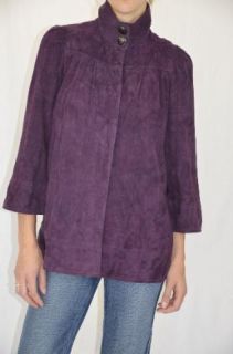 Authentic Diane von Furstenberg Mindy Suede Coat Jacket Plum Purple