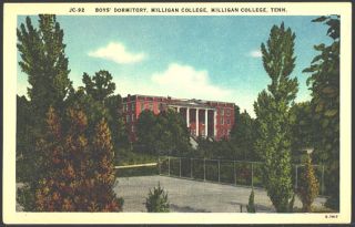 Milligan College Tennessee TN 1940s Boys Dormitory Vintage Postcard