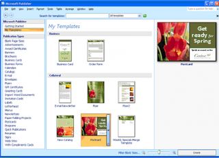 from the microsoft office online template gallery within publisher