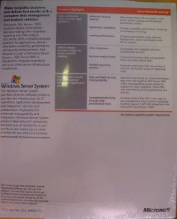 Microsoft SQL Server 2005 Standard Edition x86 Inc 5 Cal 228 04023