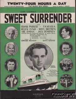 1935 Movie Sweet Surrender Sheet Music 24 Hours A Day