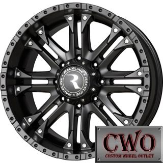 20 Black Raceline Octane Wheels Rims 8x165 1 8 Lug Chevy GMC Dodge