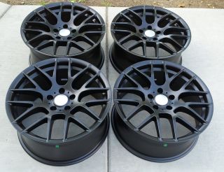 19 Acura TL 2009 Up Staggered Alloy Wheels Rims Matte Black Color Set