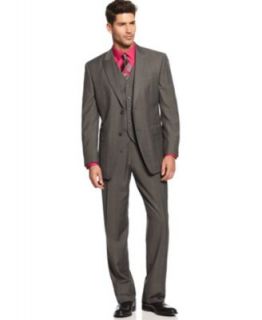 Sean John Suit, Black Windowpane Vested   Mens Suits & Suit Separates