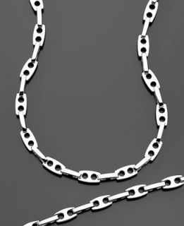 Mens Stainless Steel Chain & Bracelet Set