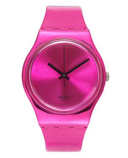 Swatch Watch, Unisex Swiss Deep Pink Solid Pink Silicone Strap 34mm
